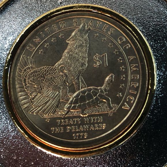 Sacagawea Delaware One Dollar Coin Belt Buckle  (New) - Picture 4 of 5